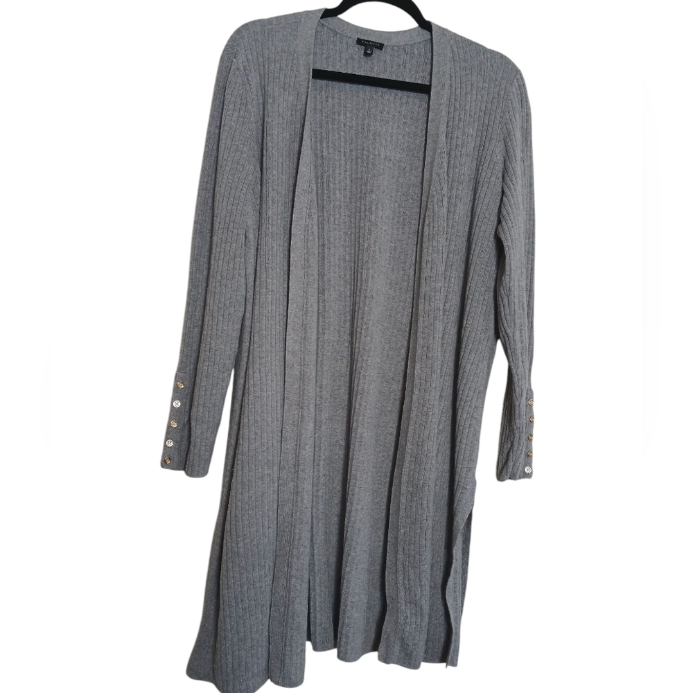 Talbots Cardigan Sweater Gray Color Size Large